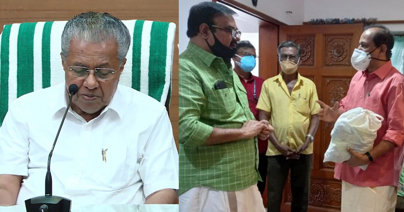 മണിയന്‍പിള്ള രാജുവിന് ഓണക്കിറ്റ് വീട്ടിലെത്തിച്ച് നല്‍കി മന്ത്രി ; എല്ലാവർക്കും വീട്ടില്‍ കൊണ്ടുപോയി കൊടുക്കുമോയെന്ന് സോഷ്യല്‍മീഡിയയില്‍ വിമർശനം