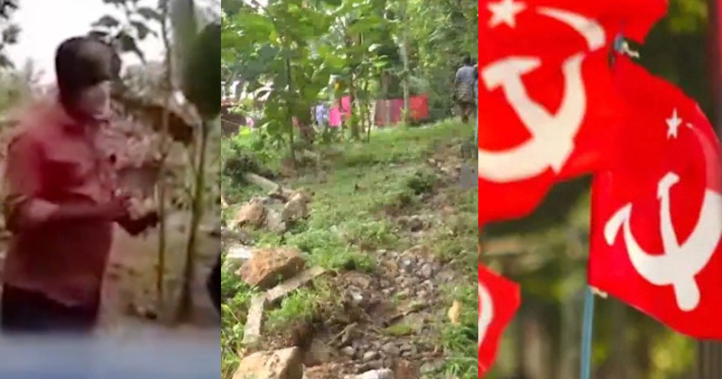 മതില്‍ തകര്‍ത്ത് വഴിവെട്ടി ; കോടതിയേയും പൊലീസിനെയും വെല്ലുവിളിച്ച് സിപിഎം നേതാവ്, പരാതി