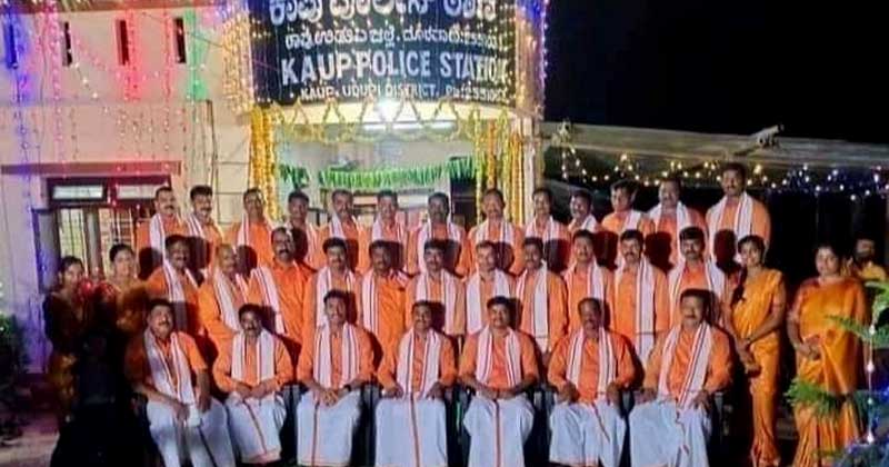 കർണാടകയില്‍ കാവിയണിഞ്ഞ് പൊലീസ്; യുപിയിലേതുപോലെ കാട്ടുഭരണമാക്കാന്‍ ശ്രമമെന്ന് കോണ്‍ഗ്രസ്