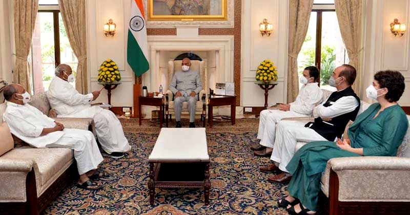 ലഖിംപുർ കർഷക കൊലപാതകം: രാഹുല്‍ ഗാന്ധിയുടെ നേതൃത്വത്തിലുള്ള സംഘം രാഷ്ട്രപതിയെ കണ്ടു
