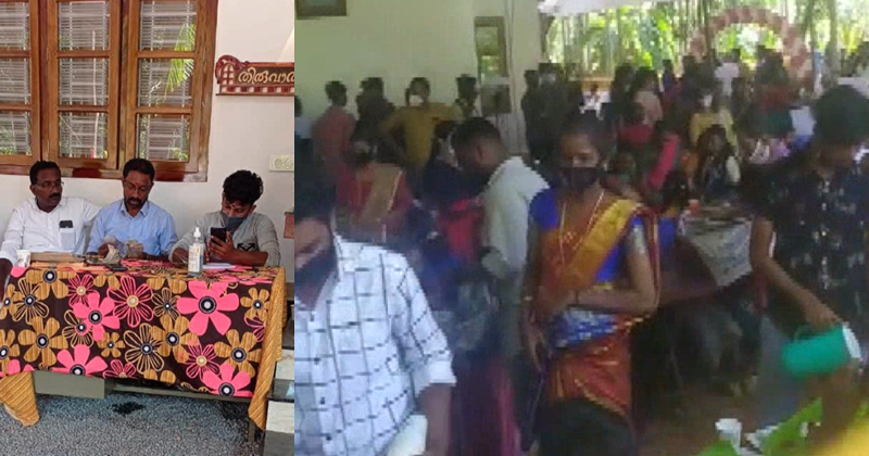 കൊവിഡ് മാനദണ്ഡങ്ങൾ ലംഘിച്ച് കതിരൂർ മനോജ്‌ വധക്കേസ് പ്രതിയുടെ ഗൃഹപ്രവേശച്ചടങ്ങ്; പി ജയരാജന്‍ ഉള്‍പ്പെടെയുള്ളവർ പങ്കെടുത്തു