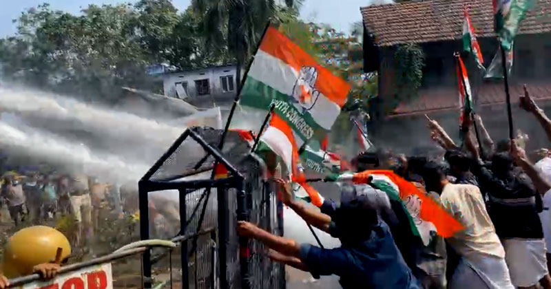 മുഖ്യമന്ത്രിയുടെ രാജി ആവശ്യപ്പെട്ട് പ്രതിഷേധം; യൂത്ത് കോണ്‍ഗ്രസ് മാർച്ചുകള്‍ക്ക് നേരെ പോലീസ് നരനായാട്ട്