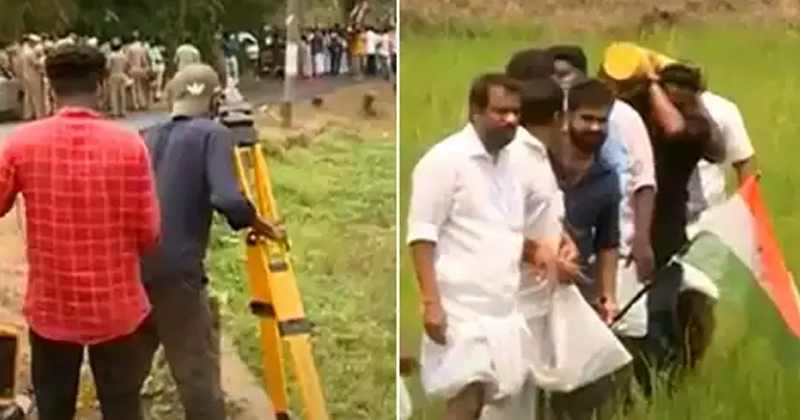 ചോറ്റാനിക്കരയില്‍ സംഘർഷം  : കോൺഗ്രസ് പ്രവർത്തകർ പിഴുതെടുത്ത് കല്ലുകള്‍ നാട്ടുകാർ കുളത്തിലെറിഞ്ഞു