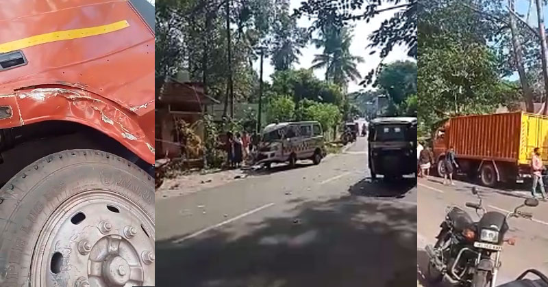 കോട്ടയത്ത് വണ്ടികളുടെ കൂട്ടയിടി; ആംബുലന്‍സ് ഡ്രൈവര്‍ക്ക് പരിക്ക്