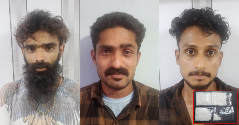 മലപ്പുറത്ത് ലഹരിമരുന്നുമായി മൂന്ന് പേർ പിടിയില്‍; 163 ഗ്രാം എംഡിഎംഎ പിടികൂടി