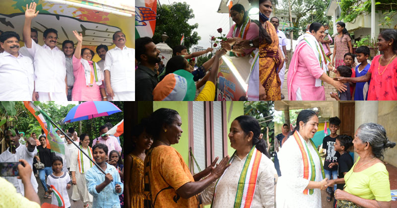 തൃക്കാക്കര ഉമാ തോമസിനൊപ്പം; മഴയിലും തണുക്കാത്ത പ്രചാരണാവേശത്തില്‍ യുഡിഎഫ്