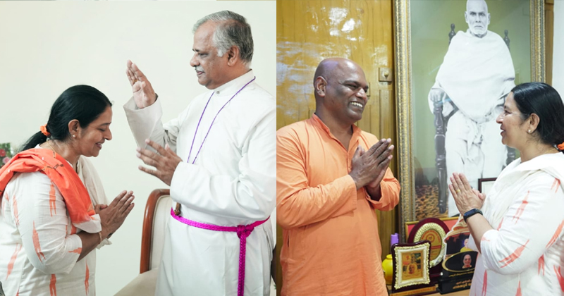 ആലുവ സിഎസ്ഐ ബിഷപ്പ് ഹൗസും അദ്വൈതാശ്രമവും സന്ദർശിച്ച് ഉമാ തോമസ്