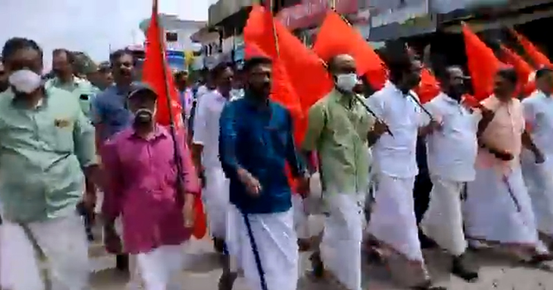 ‘അക്കൈ വെട്ടും, അക്കാൽ വെട്ടും, അത്തല വെട്ടി ചെങ്കൊടി നാട്ടും’; കൊലവിളി മുദ്രാവാക്യവുമായി സിപിഎം
