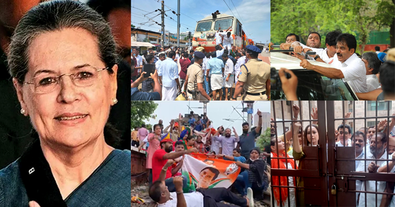 സോണിയാ ഗാന്ധിക്കെതിരായ പ്രതികാര നടപടി:  രാജ്യവ്യാപക പ്രതിഷേധവുമായി കോണ്‍ഗ്രസ്; അറസ്റ്റ് വരിച്ച് നേതാക്കള്‍