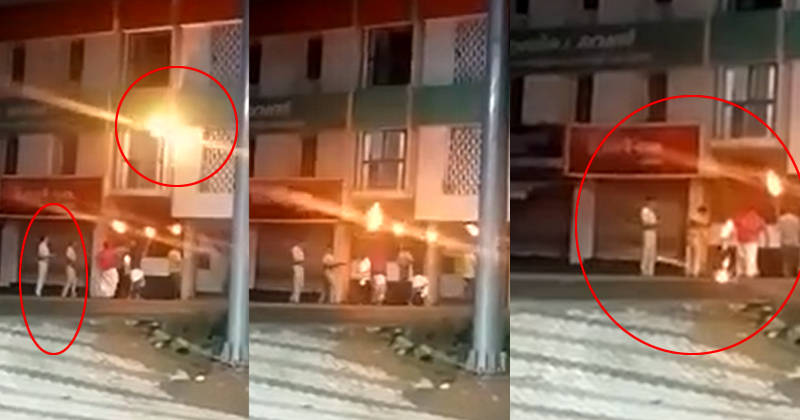 കോണ്‍ഗ്രസ് ഓഫീസിലേക്ക് തീപ്പന്തം വലിച്ചെറിഞ്ഞപ്പോഴും നോക്കിനിന്നു; സിപിഎം ആക്രമണത്തിന് കുട പിടിച്ച് പിണറായി പോലീസ് | VIDEO