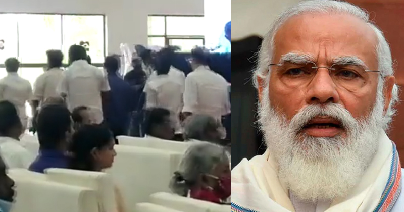 ഒറ്റയാളും പ്രധാനമന്ത്രിയുടെ പേര് പറഞ്ഞില്ല; ചടങ്ങില്‍ നിന്ന് പരാതി പറഞ്ഞ് ഇറങ്ങിപ്പോയി ബിജെപി ഭാരവാഹികള്‍