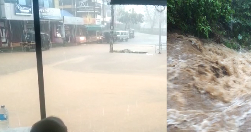 എരുമേലിയില്‍ ശക്തമായ മഴ, മലവെള്ളപ്പാച്ചില്‍; ഉരുള്‍പൊട്ടലെന്ന് സൂചന