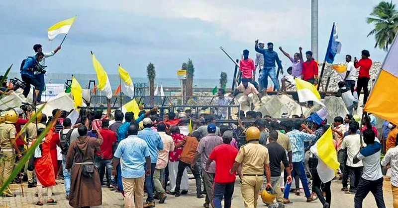 വിഴിഞ്ഞത്ത് മത്സ്യത്തൊഴിലാളി മാർച്ചിനിടെ സംഘർഷം; സമരക്കാരും പോലീസുമായി ഉന്തും തള്ളും