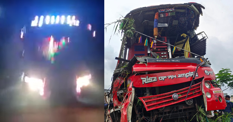 അമിതവേഗം, കണ്ണഞ്ചിപ്പിക്കുന്ന ലൈറ്റും ശബ്ദവിന്യാസവും; അപകടത്തില്‍പ്പെട്ട 'അസുര' കരിമ്പട്ടികയിലുള്ള ബസ്