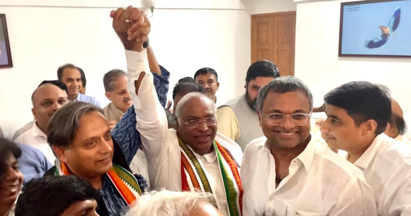 'ഏറ്റെടുക്കുന്നത് വലിയ ഉത്തരവാദിത്തം, മികച്ച പ്രകടനം കാഴ്ചവെക്കാന്‍ കഴിയട്ടെ'; ഖാർഗെയെ അഭിനന്ദിച്ച് തരൂര്‍