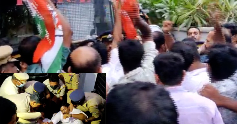 കണ്ണൂർ സർവ്വകലാശാല വി സി രാജിവെക്കണം; യൂത്ത് കോൺഗ്രസ് പ്രവർത്തകരുടെ പ്രതിഷേധ മാര്‍ച്ച്
