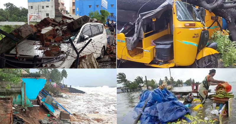 നാശം വിതച്ച് മാന്‍ഡസ് ചുഴലിക്കാറ്റ്; 5 മരണം, 600 കോടിയുടെ നാശനഷ്ടം,ജാഗ്രത പാലിക്കണമെന്ന് എം കെ സ്റ്റാലിന്‍