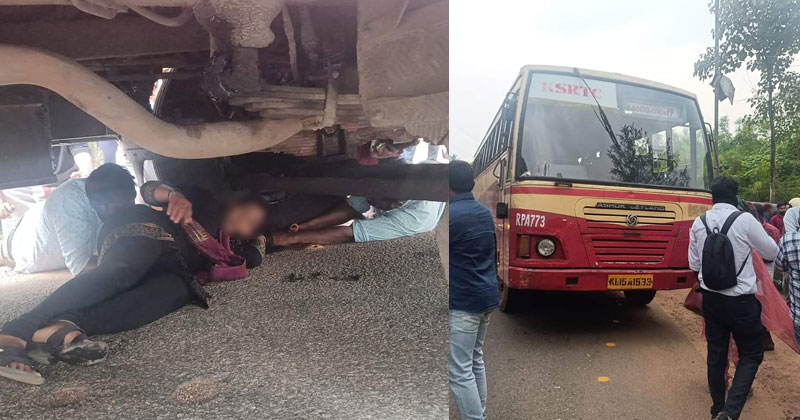 കെഎസ്ആർടിസി ബസിനടിയിലേക്ക് വീണു, മുടി ചക്രത്തില്‍ കുരുങ്ങി; മരണത്തെ മുഖാമുഖം കണ്ട് യുവതി, അത്ഭുതകരമായ രക്ഷപ്പെടല്‍