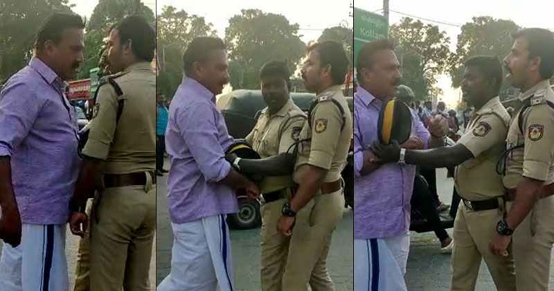 ഹെല്‍മറ്റ് വെക്കാന്‍ പറഞ്ഞതിന് സിപിഎം നേതാവ് ഭീഷണിപ്പെടുത്തിയ എസ്ഐക്ക് സ്ഥലംമാറ്റ ഉത്തരവ്; വിവാദമായതോടെ റദ്ദാക്കി | VIDEO