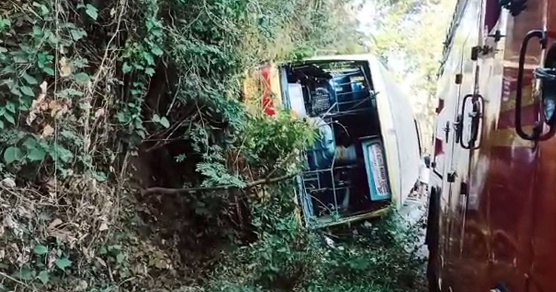 ഇടുക്കി നേര്യമംഗലത്ത് കെഎസ്ആർടിസി ബസ് മറിഞ്ഞ് അപകടം; ഡ്രൈവർ ഉറങ്ങിപ്പോയതെന്ന് സംശയം
