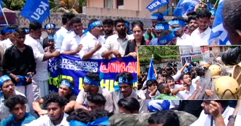വിദ്യാഭ്യാസ മേഖലയെ കാവിവത്ക്കരിക്കാനുള്ള നീക്കത്തിനെതിരെ കെഎസ്‌യു പ്രതിഷേധം; തല്ലിച്ചതച്ച് പോലീസ്