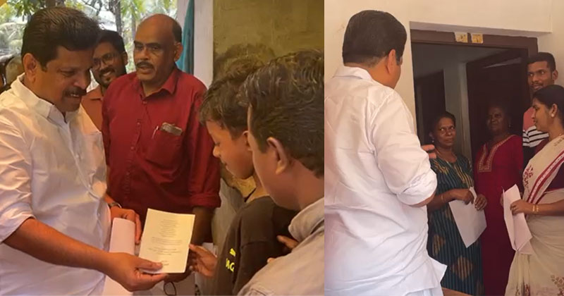 രാഹുൽ ഗാന്ധി എഴുതിയ കത്തും,  ഈസ്റ്റർ -വിഷു-പെരുന്നാൾ ആശംസകാർഡുകള്‍ എത്തി; വീടുകളില്‍ നേരിട്ട് എത്തിച്ച് എ പി അനിൽകുമാർ എംഎൽഎ
