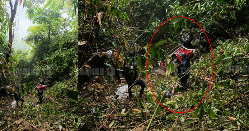 പൊന്മുടിയില്‍ വിനോദസഞ്ചാരികളുടെ കാർ കൊക്കയിലേക്ക് മറിഞ്ഞു; നാലു പേർക്ക് പരിക്ക്