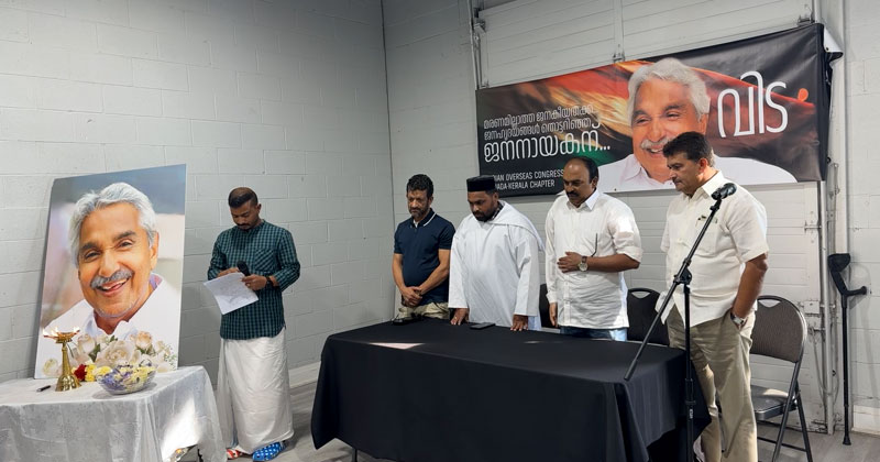 ഐഒസി കാനഡ കേരള ചാപ്റ്റർ ഉമ്മൻ ചാണ്ടി അനുസ്മരണ യോഗം സംഘടിപ്പിച്ചു
