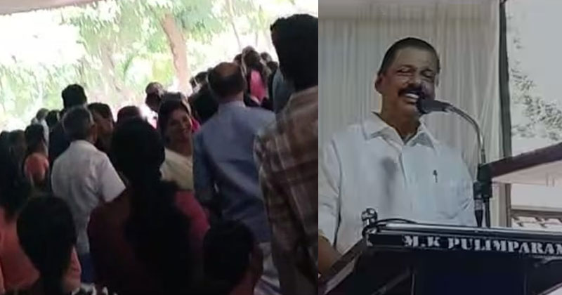 അടുത്ത കേസ് പാമ്പിനെതിരെയോ? എം.വി ഗോവിന്ദന്‍റെ പ്രസംഗത്തിനിടെ സദസില്‍ പാമ്പ്; ട്രോളി സോഷ്യല്‍  മീഡിയ
