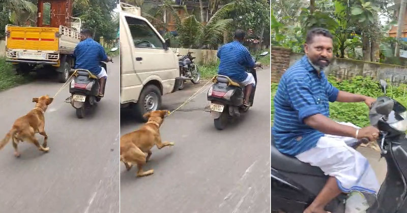 വളർത്തുനായയെ സ്കൂട്ടറില്‍ കെട്ടിവലിച്ച് ക്രൂരത; വിഴിഞ്ഞം സ്വദേശിയെ കസ്റ്റഡിയിലെടുത്ത് പോലീസ്