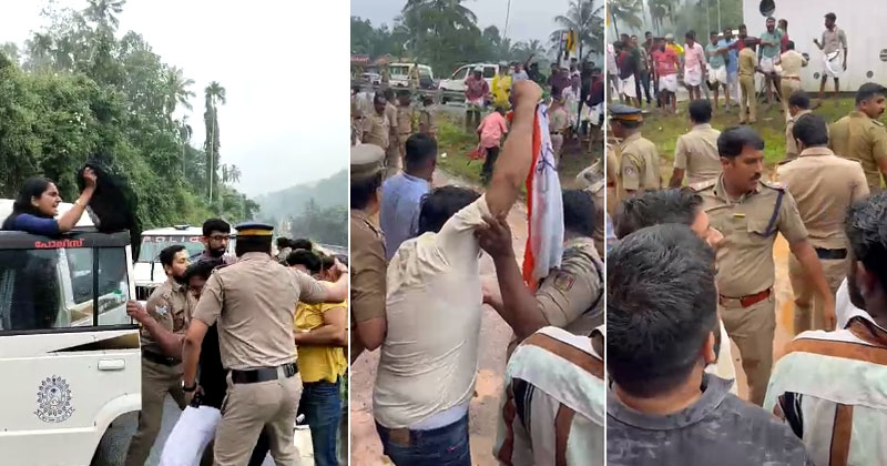 റാന്നിയില്‍ മുഖ്യമന്ത്രിക്ക് നേരെ കരിങ്കൊടി എറിഞ്ഞ് യൂത്ത് കോണ്‍ഗ്രസ്