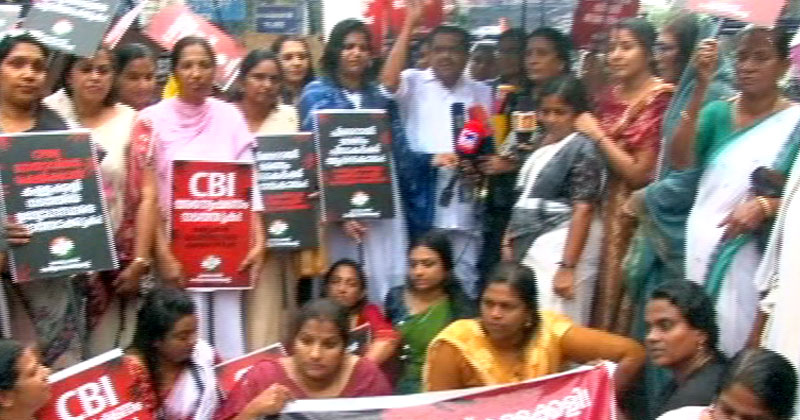 വണ്ടിപ്പെരിയാർ കേസ് സിബിഐ അന്വേഷിക്കണം, അട്ടിമറിച്ചവർക്കെതിരെ നടപടി വേണം: പോലീസ് ആസ്ഥാനത്തേക്ക് മാർച്ച് നടത്തി മഹിളാ കോണ്‍ഗ്രസ്