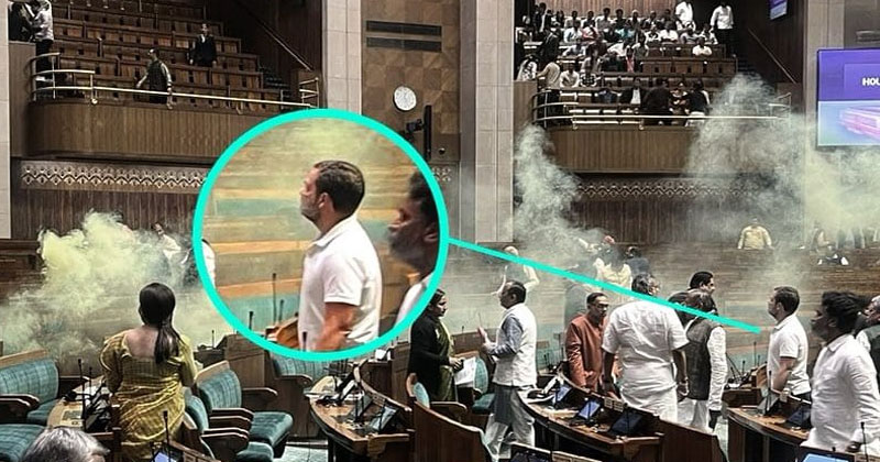 പാർലമെന്‍റില്‍ ബഹളമുണ്ടായപ്പോൾ നെഞ്ചുവിരിച്ച് നേതാവ്; രാഹുൽ ​ഗാന്ധിയുടെ ചിത്രം പങ്കുവെച്ച് കോൺഗ്രസ്