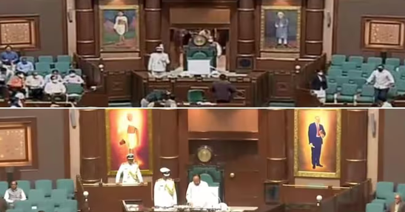 ജവഹര്‍ലാല്‍ നെഹ്‌റുവിന്റെ ഛായാചിത്രം മധ്യപ്രദേശ് നിയമസഭയില്‍ നിന്നും നീക്കി; പ്രതിഷേധവുമായി കോണ്‍ഗ്രസ്