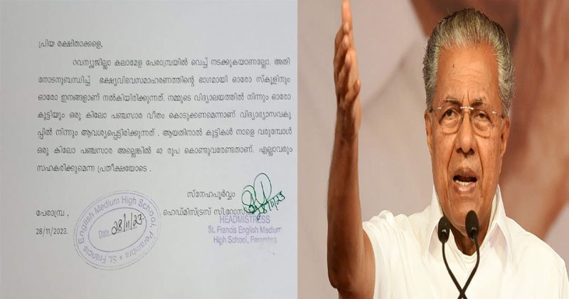‘റവന്യൂജില്ലാ കലാമേളയ്ക്കായി ഒരു കിലോ പഞ്ചസാര അല്ലെങ്കില്‍ 40 രൂപ’; വിവാദ ഉത്തരവ്