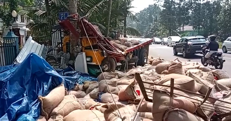കോട്ടയം പാലായില്‍ നിയന്ത്രണം വിട്ട ലോറി തെങ്ങിലിടിച്ചു; ഡ്രൈവർ മരിച്ചു