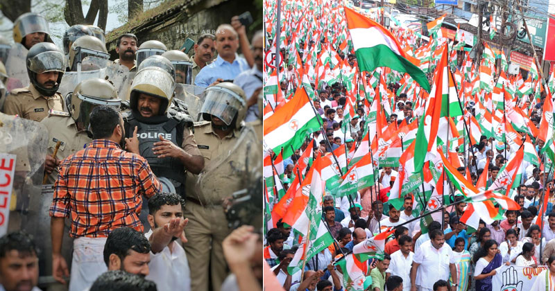 രാഹുലിന്‍റെ അറസ്റ്റ്: മുഖ്യമന്ത്രിയുടെ വസതിയിലേക്ക് നൈറ്റ് മാർച്ച് നടത്തി യൂത്ത് കോണ്‍ഗ്രസ്