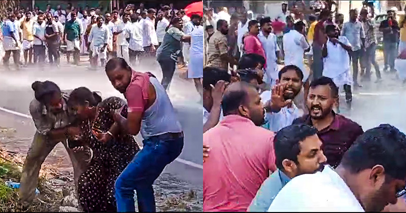 യൂത്ത് കോണ്‍ഗ്രസ് ആലപ്പുഴ എസ് പി ഓഫീസിലേക്ക് നടത്തിയ മാര്‍ച്ചിൽ സംഘര്‍ഷം; പോലീസ് ജലപീരങ്കി പ്രയോഗിച്ചു