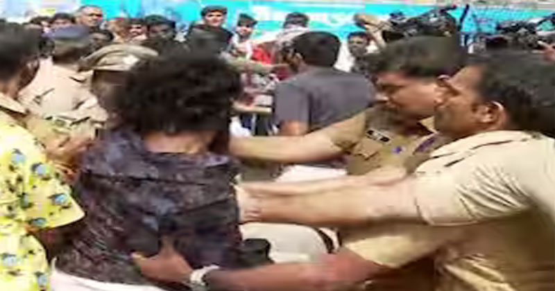 പ്രധാനമന്ത്രി പങ്കെടുക്കാനെത്തിയ വേദിയില്‍ ചാണകവെള്ളം തളിക്കാൻ ശ്രമം; തൃശൂരിൽ യൂത്ത് കോണ്‍​ഗ്രസ്  ബിജെപി സംഘർഷം