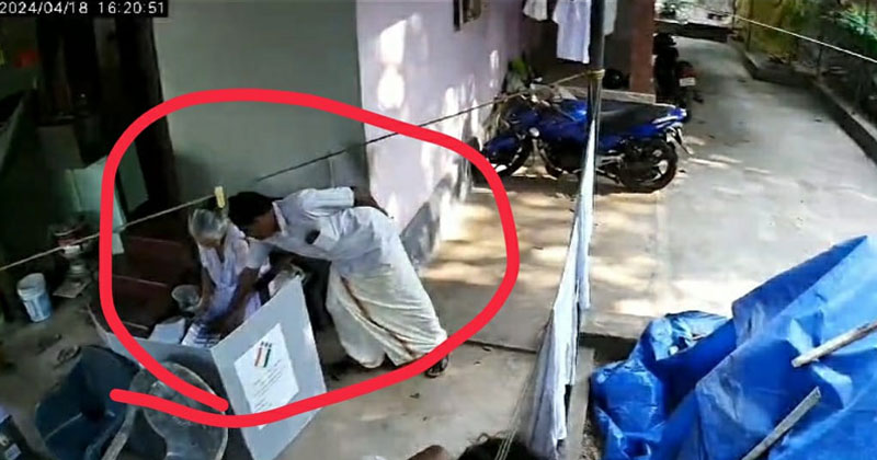 കാസറഗോഡ് കള്ളവോട്ട്: 92 കാരിയുടെ വോട്ട് ചെയ്തത് സിപിഎം നേതാവ്; സിസി ടിവി ദൃശ്യങ്ങള്‍ പുറത്ത്