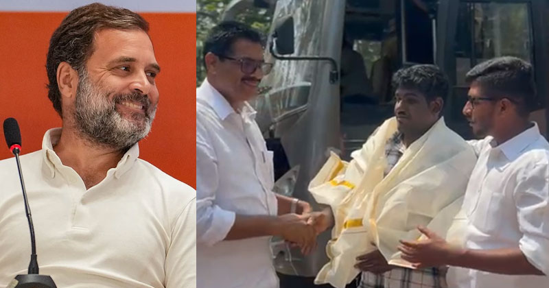 ഇന്ത്യയെ വീണ്ടെടുക്കാന്‍ രാഹുല്‍ ഗാന്ധിക്ക് വോട്ട് ചെയ്യണം; കാഴ്ചപരിമിതിയെയും മറികടന്ന് പ്രദീപ് എത്തി