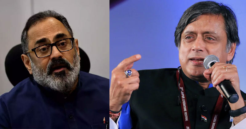'മാപ്പുപറയേണ്ടത് രാജീവ് ചന്ദ്രശേഖർ': വക്കീൽ നോട്ടീസിന് മറുപടിയായി തരൂരിന്‍റെ വക്കീല്‍ നോട്ടീസ്