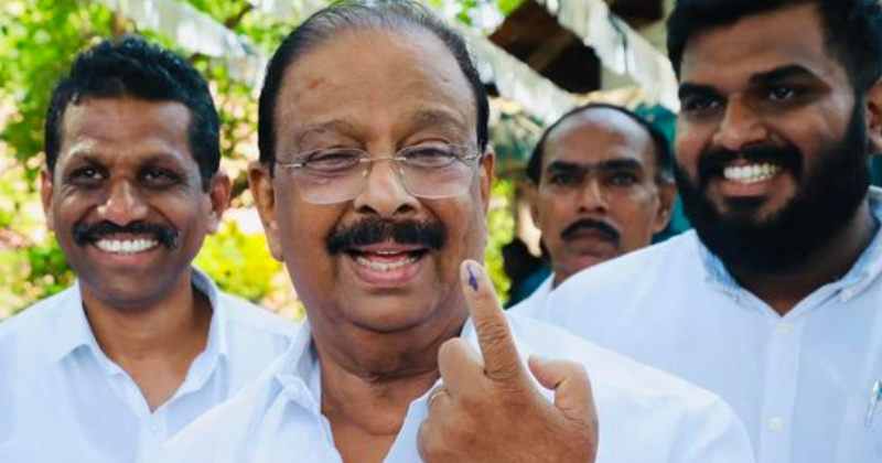 ഇന്ത്യയെ വീണ്ടെടുക്കാനുള്ള തിരഞ്ഞെടുപ്പ്; വോട്ട് രേഖപ്പെടുത്തി കെ സുധാകരൻ