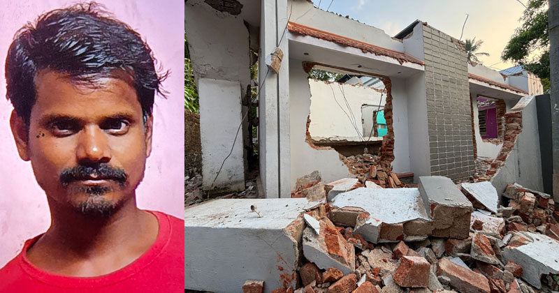 വീട് പൊളിക്കുന്നതിനിടെ കോണ്‍ക്രീറ്റ് ബീം ഇളകിവീണു; ഇതരസംസ്ഥാന തൊഴിലാളിക്ക് ദാരുണാന്ത്യം