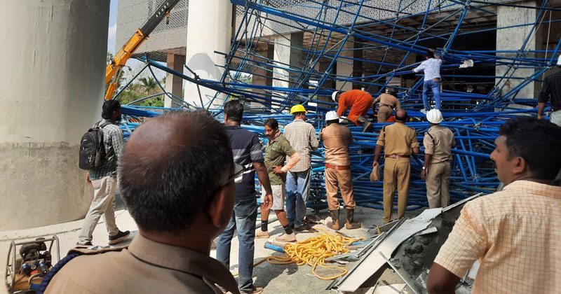 കൊച്ചി സ്മാർട്ട് സിറ്റിയില്‍ നിർമ്മാണത്തിലിരുന്ന കെട്ടിടം തകർന്നുവീണ് അപകടം