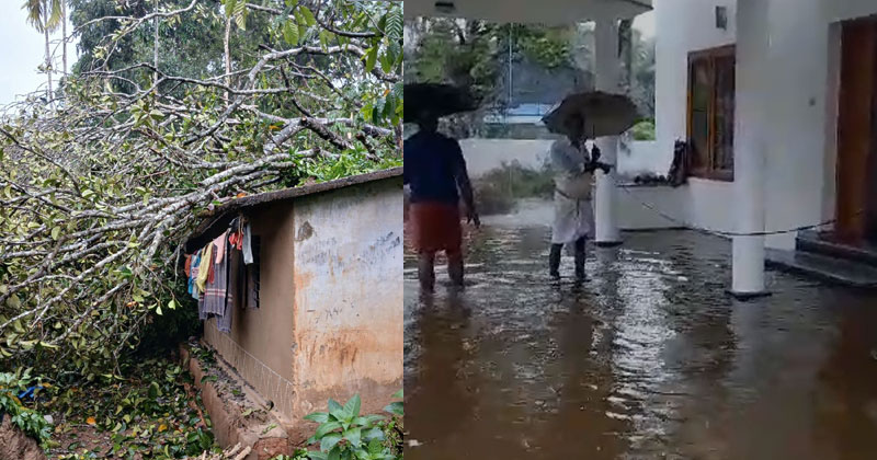 സംസ്ഥാനത്ത് മഴക്കെടുതി; ദുരിതത്തിലായി കേരളം, മരം വീണ് 2 പേര്‍ക്ക് പരിക്ക്