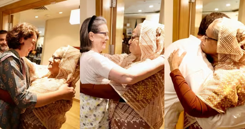സോണിയാ ഗാന്ധിയെ കാണാന്‍ ബംഗ്ലാദേശ് പ്രധാനമന്ത്രി ഷെയ്ക് ഹസീന എത്തി; കെട്ടിപ്പിടിച്ച് സ്നേഹം പങ്കുവെച്ച് നേതാക്കള്‍