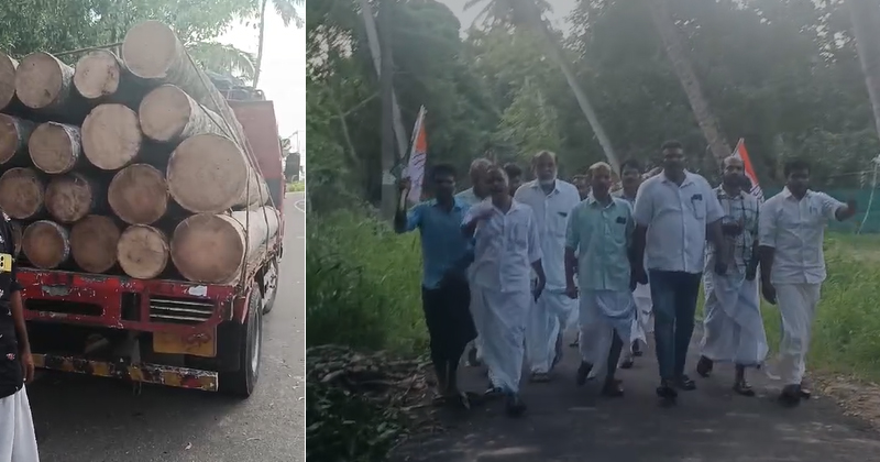 മാരാരിക്കുളത്ത് അനധികൃത മരം മുറി തടഞ്ഞ് കോൺഗ്രസ്‌; പ്രതിഷേധവുമായി നാട്ടുകാർ, കേസെടുത്ത് പോലീസ്