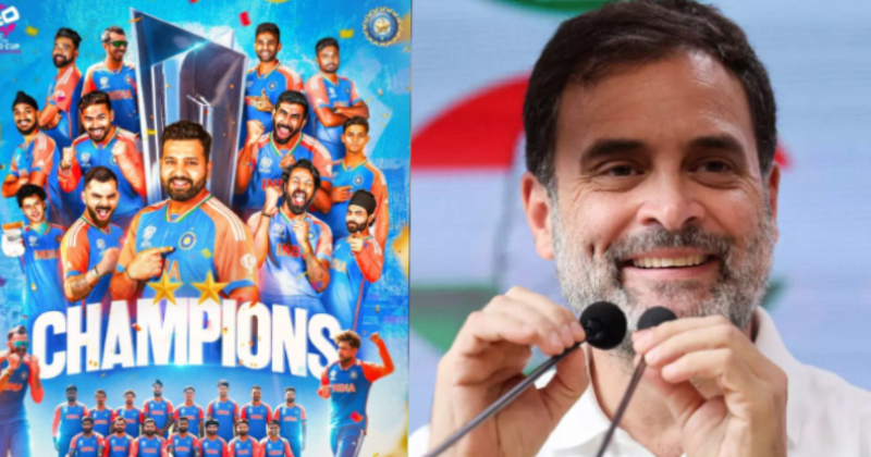 അഭിമാന നിമിഷം; ടി 20 ലോകകപ്പ് കിരീടം നേടിയ ഇന്ത്യൻ ക്രിക്കറ്റ് ടീമിനെ അഭിനന്ദിച്ച് പ്രതിപക്ഷ നേതാവ് രാഹുൽ ഗാന്ധി