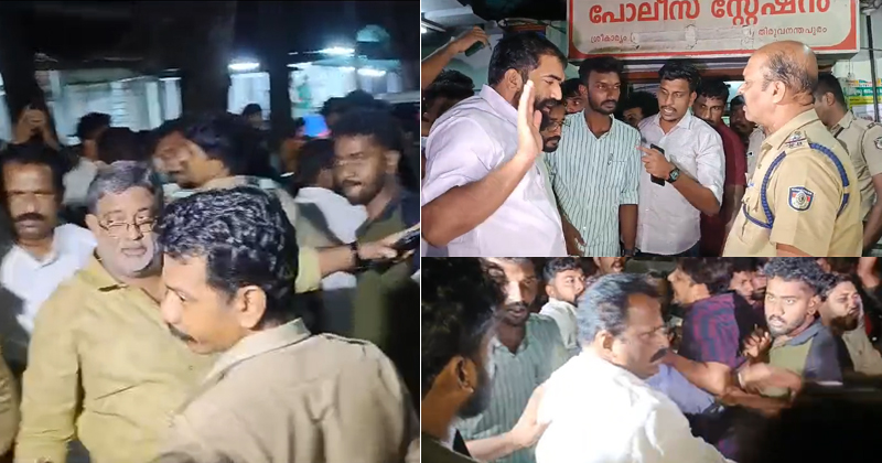 കാര്യവട്ടത്തെ എസ്എഫ്ഐ അക്രമം; പോലീസ് സ്റ്റേഷന്‍ ഉപരോധിച്ച എംഎല്‍എമാർക്കെതിരെ കേസ്